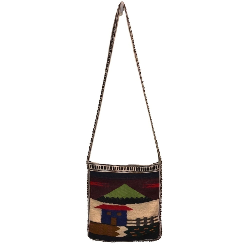Scenic Wool Needle Point Shoulder/Crossbody Bag